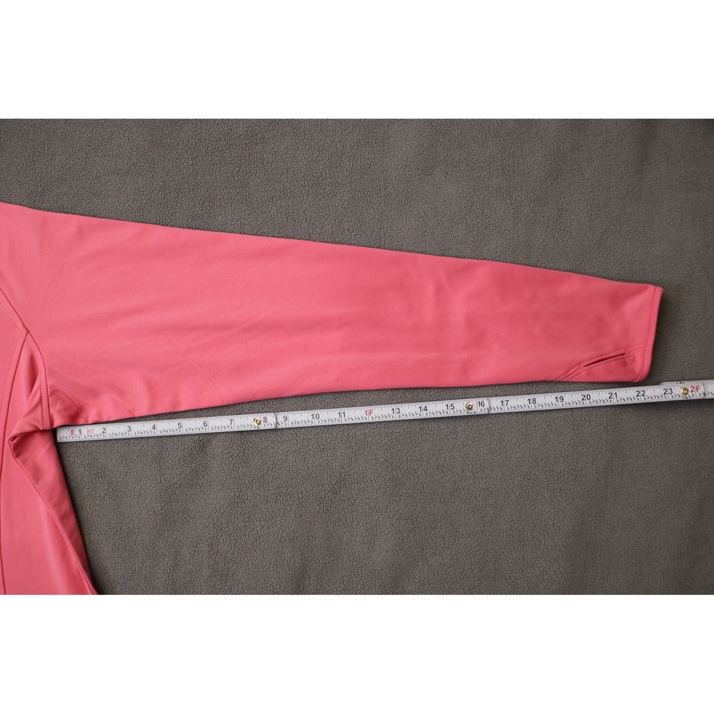SPORTTEK Quarter Zip Pullover Jacket Women Large Pink Thumb Hole Activewear Top - Picture 6 of 13